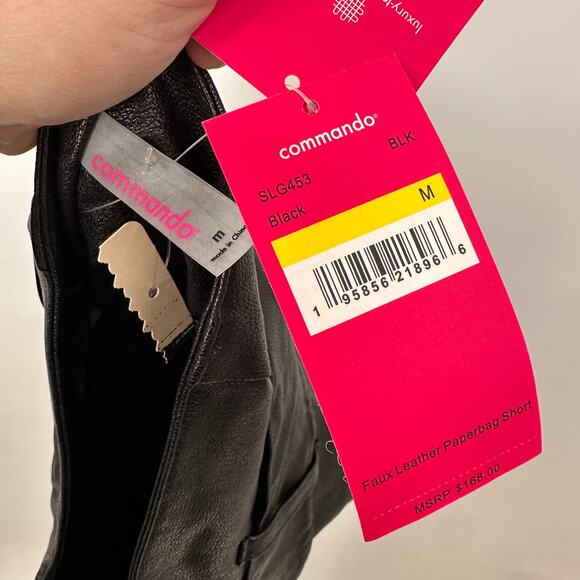 COMMANDO NWT Faux Leather Paperbag Shorts in Black // M - Picture 9 of 10